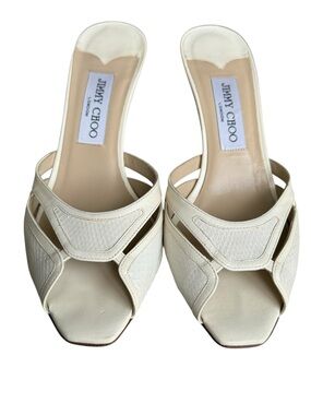 Jimmy Choo Brigitte Sandals Ivory Mules